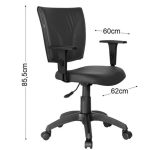 Cadeira B-ONE Giratória com Braços Reguláveis – Corino Preto – 31009 GSA MÓVEIS 14