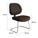 Cadeira Executiva COSTURADA Base em “S” Cromada – 31016 GSA MÓVEIS 14