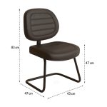 Cadeira Executiva Costurada Base em “S” PRETA – Corino Preto – 31014 GSA MÓVEIS 15
