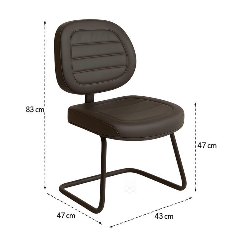 Cadeira Executiva Costurada Base em “S” PRETA – Corino Preto – 31014 GSA MÓVEIS 7