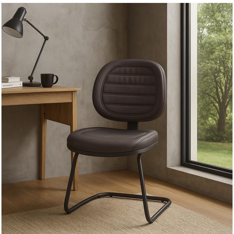 Cadeira Executiva Costurada Base em “S” PRETA – Corino Preto – 31014 GSA MÓVEIS 9