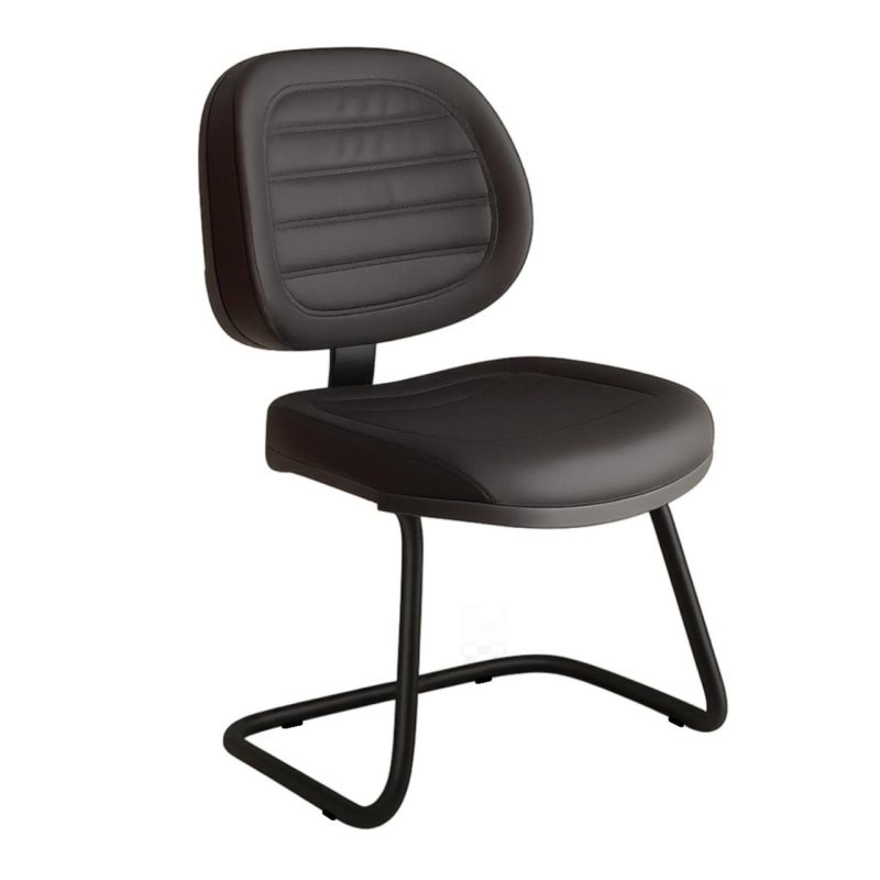Cadeira Executiva Costurada Base em “S” PRETA – Corino Preto – 31014 GSA MÓVEIS 2