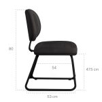 Cadeira Executiva Costurada Base Trapézio – Corino Preto – 31031 GSA MÓVEIS 13