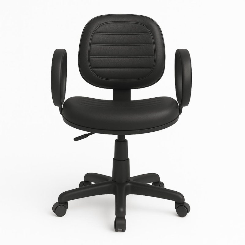 Cadeira Executiva COSTURADA Giratória com Braço Corsa – Corino Preto – 31004 GSA MÓVEIS 6