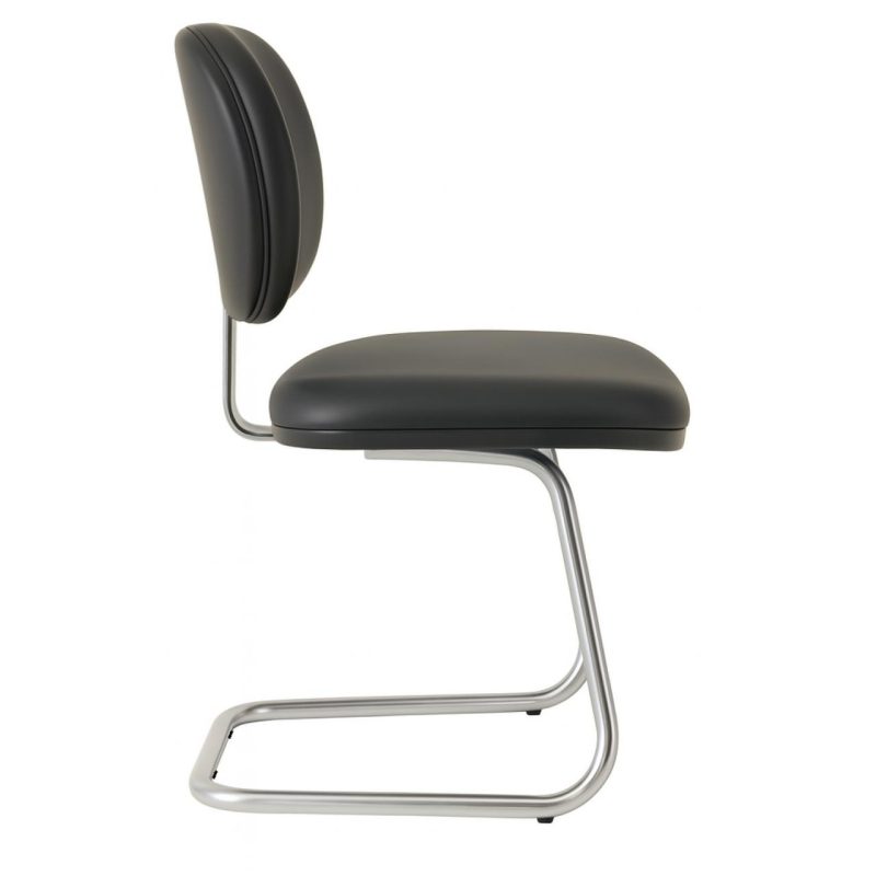 Cadeira Executiva LISA Base em “S” CROMADA – Corino Preto – 31015 GSA MÓVEIS 4
