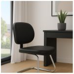 Cadeira Executiva LISA Base em “S” CROMADA – Corino Preto – 31015 GSA MÓVEIS 15