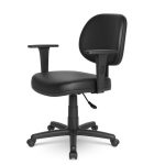 Cadeira Executiva LISA Giratória com Braços Reguláveis – Corino Preto – 31003 GSA MÓVEIS 11