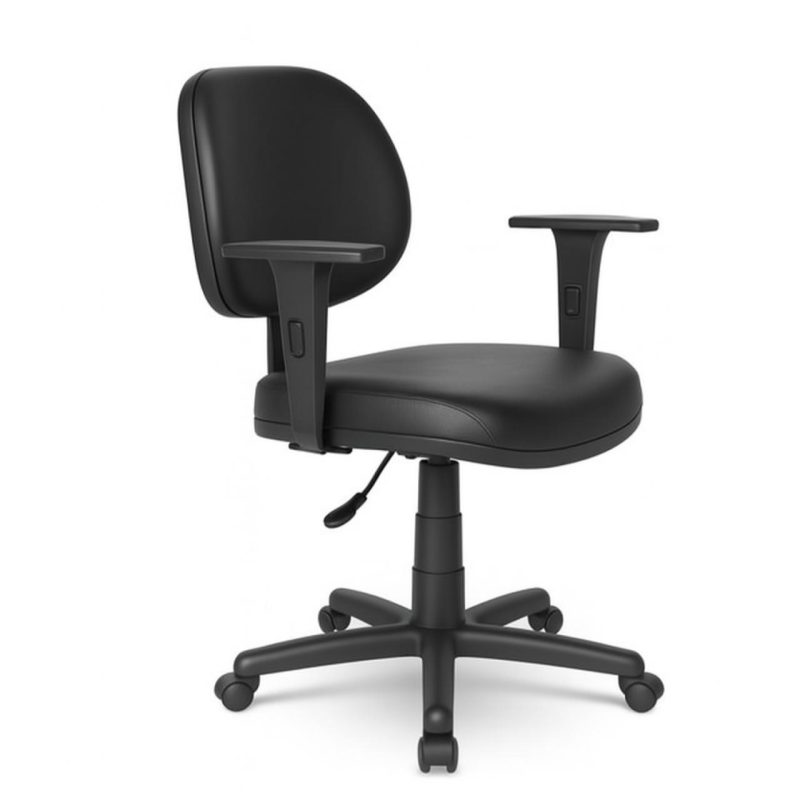 Cadeira Executiva LISA Giratória com Braços Reguláveis – Corino Preto – 31003 GSA MÓVEIS 2