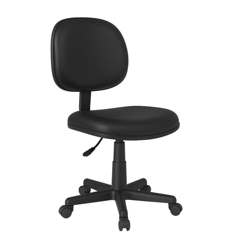 Cadeira Executiva LISA Giratória Sem Braços – Corino Preto – 31000 GSA MÓVEIS 5