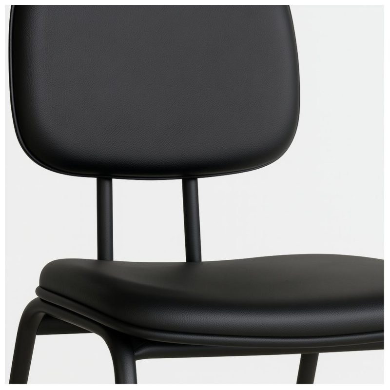 Cadeira Secretária Trapézio – Corino Preto – 31103 GSA MÓVEIS 5