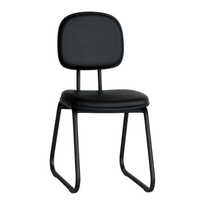 Cadeira Secretária Trapézio – Corino Preto – 31103 GSA MÓVEIS 2