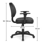 Cadeira Executiva COSTURADA Giratória com Braços Reguláveis – Corino Preto – 31005 GSA MÓVEIS 13