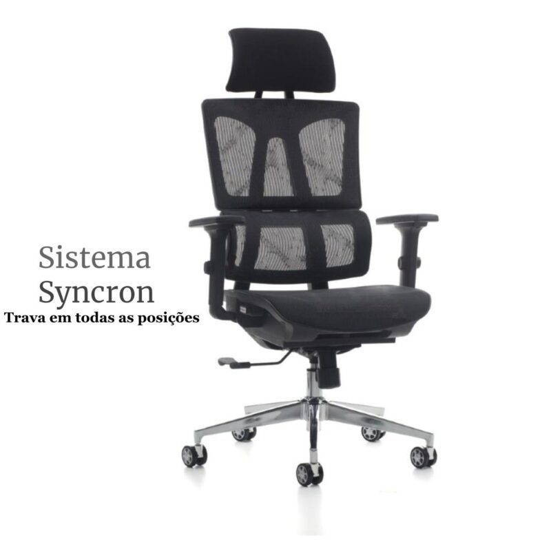 Cadeira Presidente Tela MK – 4011 – COR PRETO 30038 GSA MÓVEIS 2