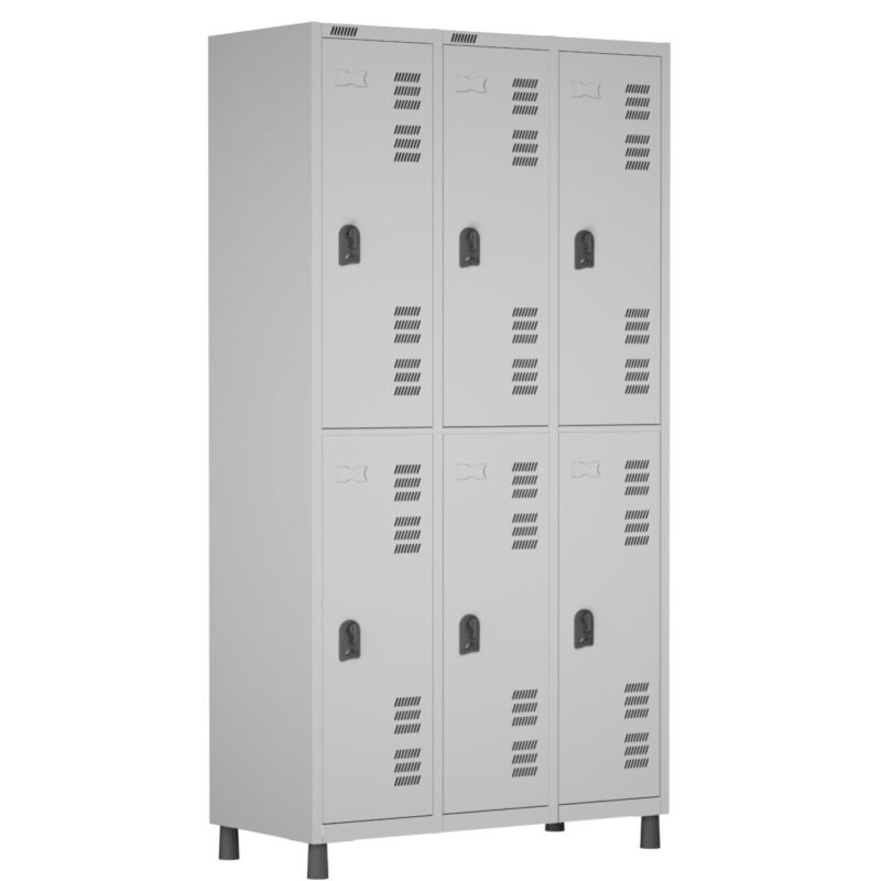 Roupeiro LOCKER de Aço c/ 06 PORTAS GRANDES – 1,90×0,96×0,40m – CZ/CZ – W3 – 11014 GSA MÓVEIS 2