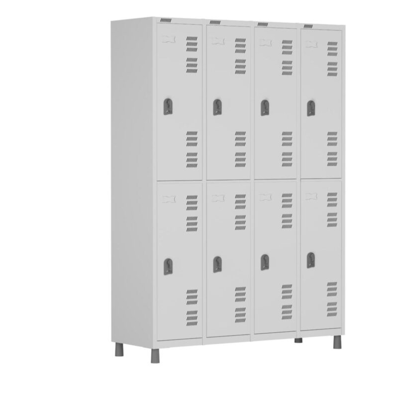 Roupeiro LOCKER de Aço c/ 08 PORTAS GRANDES – 1,90×1,28×0,40m – CZ/CZ – W3 – 11015 GSA MÓVEIS 2