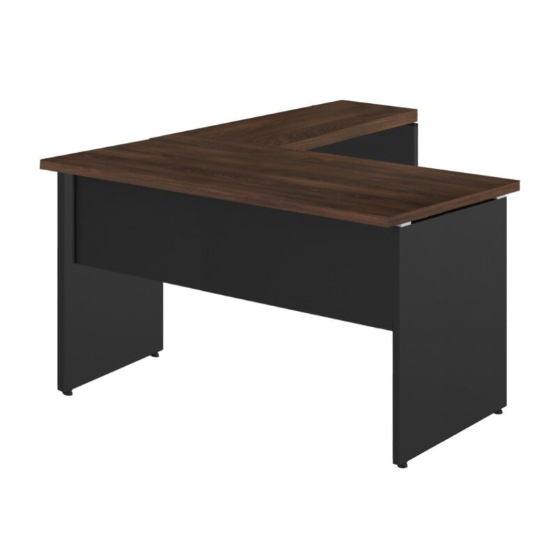 Mesa em “L” (Mesa 1,50m + Mesa Auxiliar) – S/ GAVETAS MARSALA / PRETO – 23476 GSA MÓVEIS 2