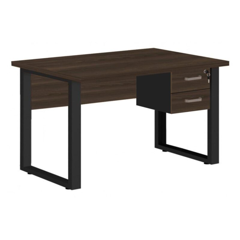 Mesa Escritório PÉ QUADRO 1,50×0,60m – C/ Gavetas – MARSALA/PRETO – 25473 GSA MÓVEIS 2