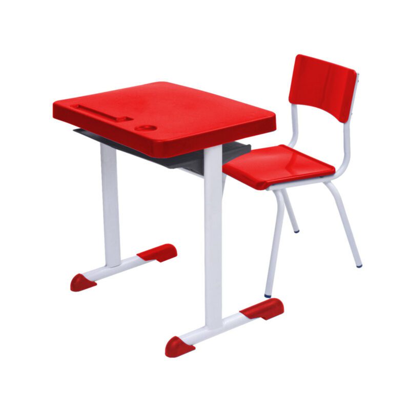 Kit Escolar Individual – (Mesa e Cadeira) – INFANTIL 03 a 06 Anos COR VERMELHO – 41090 GSA MÓVEIS 2