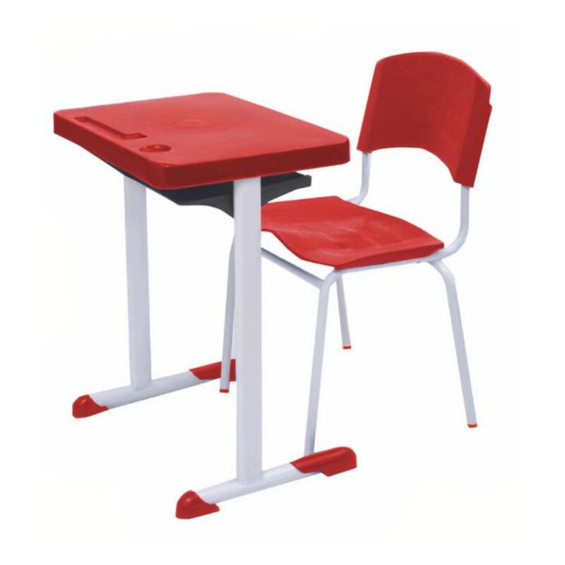 Kit Escolar Individual VERMELHO – (Mesa e Cadeira) – ADULTO – – COR VERMELHO – 40082 GSA MÓVEIS 2