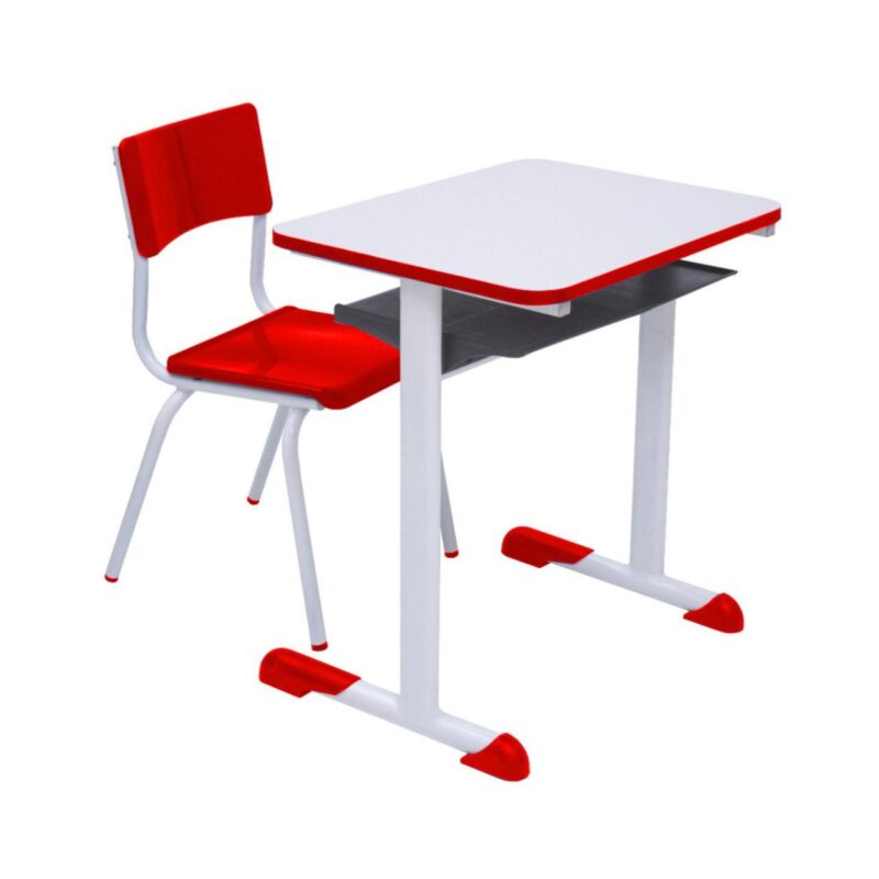 Kit Escolar Individual VERMELHO – (Mesa e Cadeira) – INFANTIL – MADEIRA – COR VERMELHO – 40086 GSA MÓVEIS 2