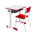 Kit Escolar Individual VERMELHO – (Mesa e Cadeira) – JUVENIL – MADEIRA – COR VERMELHO – 40092 GSA MÓVEIS 7