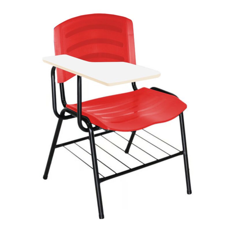 Cadeira Universitária Plástica com Prancheta MDF – COR VERMELHO 34017 GSA MÓVEIS 2