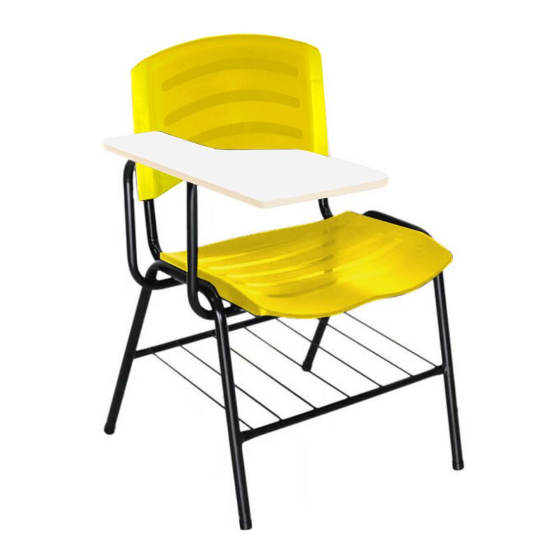 Cadeira Universitária Plástica com Prancheta MDF – COR AMARELO 34019 GSA MÓVEIS 2