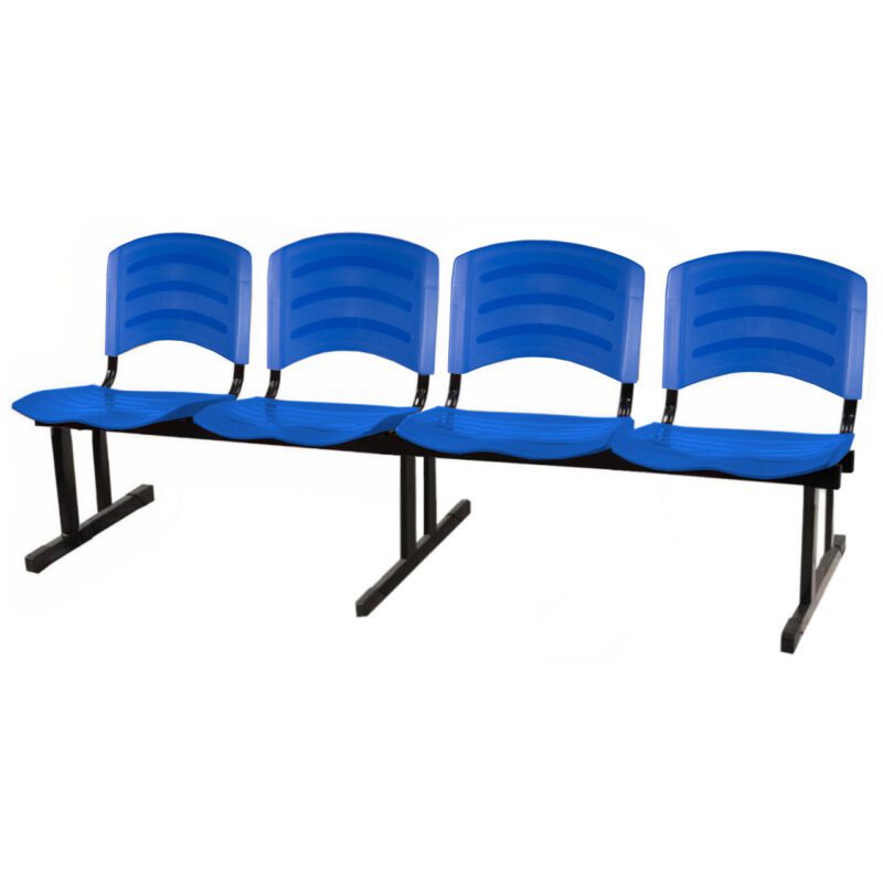 Cadeira Longarina PLASTICA 4 Lugares Cor Azul 33098 GSA MÓVEIS 2