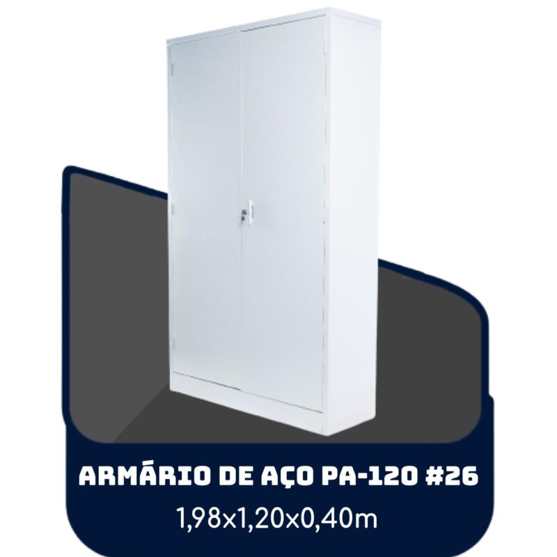 Armário de Aço PA 120 #26 – 1,98×1,20×0,40m – SA – 13121 GSA MÓVEIS 2