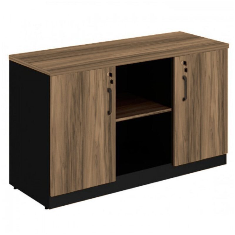 Armário Baixo Credenza – 1,20×0,74X0,45m NOGAL SEVILHA/PRETO – 21412 GSA MÓVEIS 2