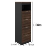 Arquivo 04 Gavetas Pasta Suspensa – 1,60×0,46×0,45m MARSALA / PRETO – 51013 GSA MÓVEIS 6