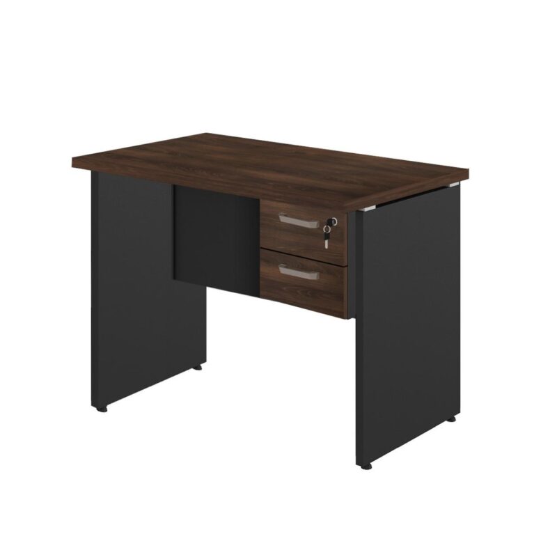 Mesa Escritório PÉ PAINEL – 1,35×0,60m – C/ Gavetas – MARSALA/PRETO – 25421 GSA MÓVEIS 2