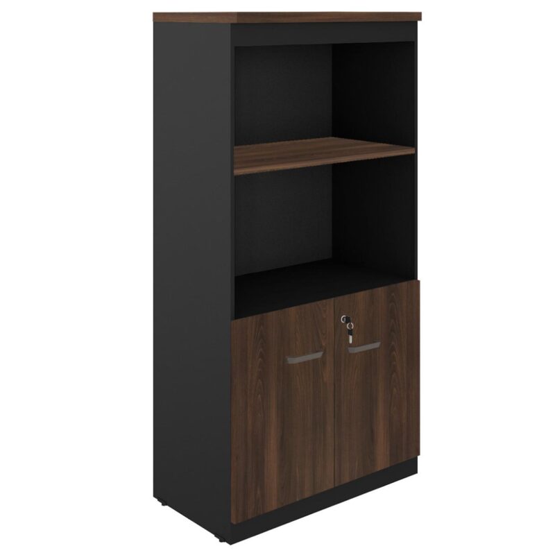 Armário Alto SEMI-ABERTO com 02 Portas – 1,60×0,80×0,45m MARSALA / PRETO – 51014 GSA MÓVEIS 2