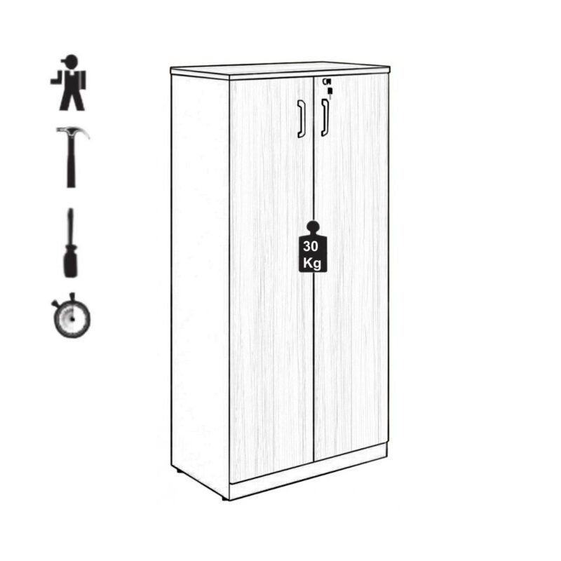 Armário Alto Fechado com 02 Portas – 1,60×0,80×0,45m MARSALA / PRETO – 51009 GSA MÓVEIS 4