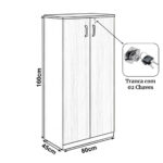 Armário Alto Fechado com 02 Portas – 1,60×0,80×0,45m MARSALA / PRETO – 51009 GSA MÓVEIS 8