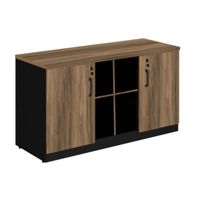 Armário Baixo GOLD Credenza ESPECIAL – 1,60×0,72×0,45m NOGALSEVILHA / PRETO – 23502 GSA MÓVEIS 2