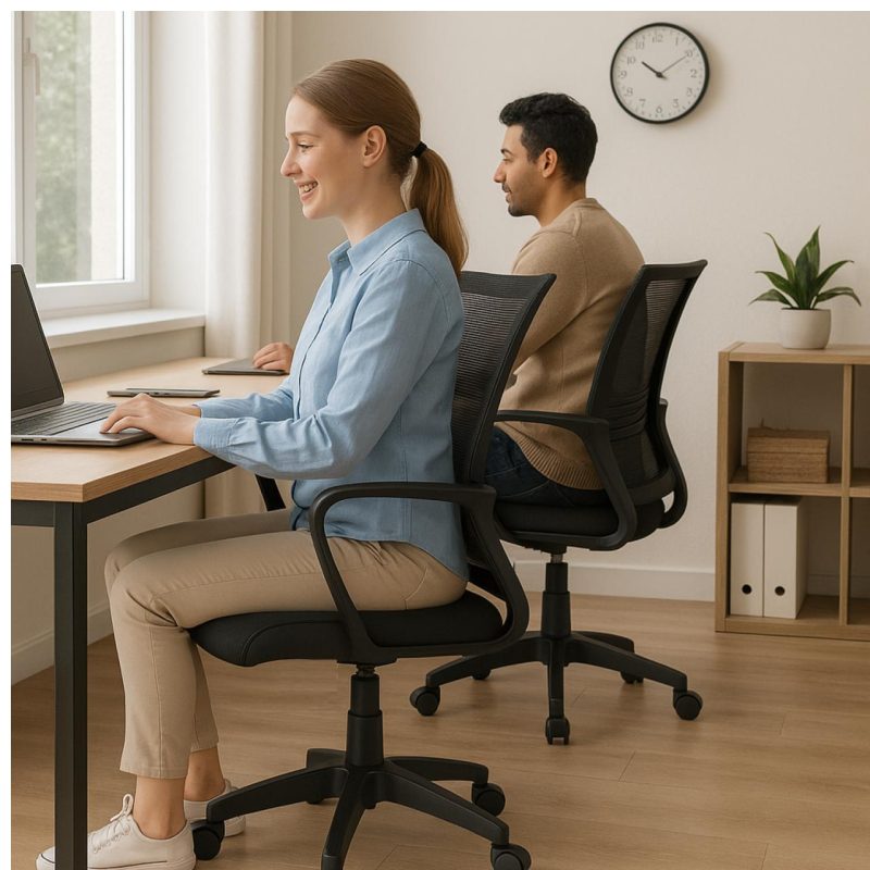 Cadeira de Escritório Diretor Tela MAYA c/ braço – Cor Preto – 34029 GSA MÓVEIS 8