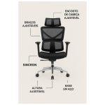 Cadeira de Escritório Presidente Tela TITAN – Cor Preto – 30067 GSA MÓVEIS 15