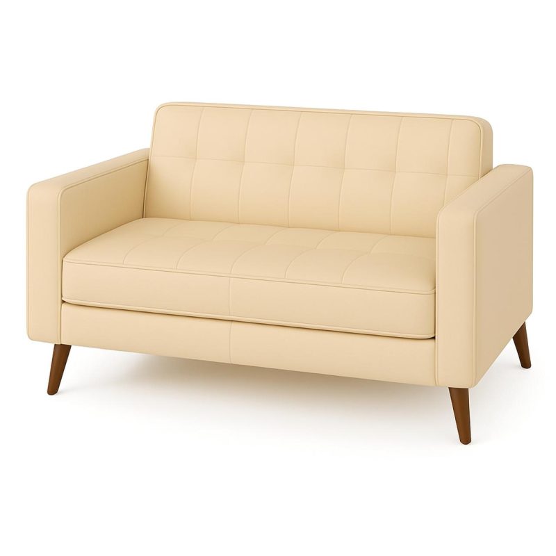 Poltrona para Escritório ROMA 03 Lugar – Corino – Cor AREIA – 60063 GSA MÓVEIS 2