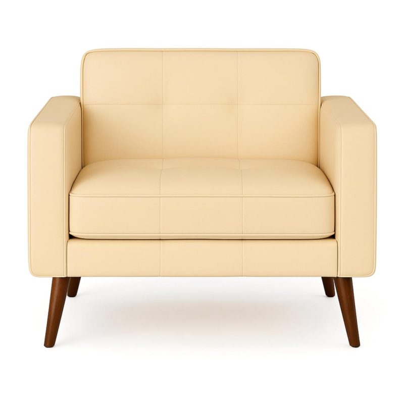 Poltrona para Escritório ROMA 01 Lugar – Corino – Cor AREIA – 60061 GSA MÓVEIS 3