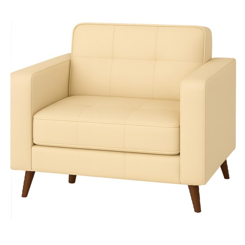 Poltrona para Escritório ROMA 01 Lugar – Corino – Cor AREIA – 60061 GSA MÓVEIS 2