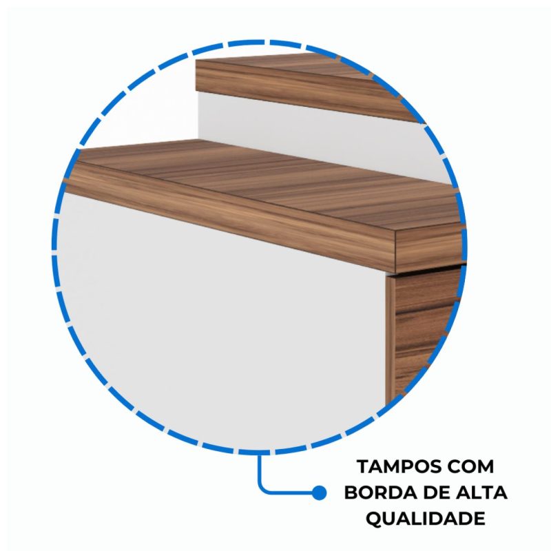 Mesa PEDESTAL RETA (03 Gav.) – 1,92X0,70m – WORKSTART – NOGAL SEVILHA/BRANCO- 34405 GSA MÓVEIS 7