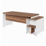 Mesa PEDESTAL RETA (03 Gav.) – 1,92X0,70m – WORKSTART – NOGAL SEVILHA/BRANCO- 34405 GSA MÓVEIS 11