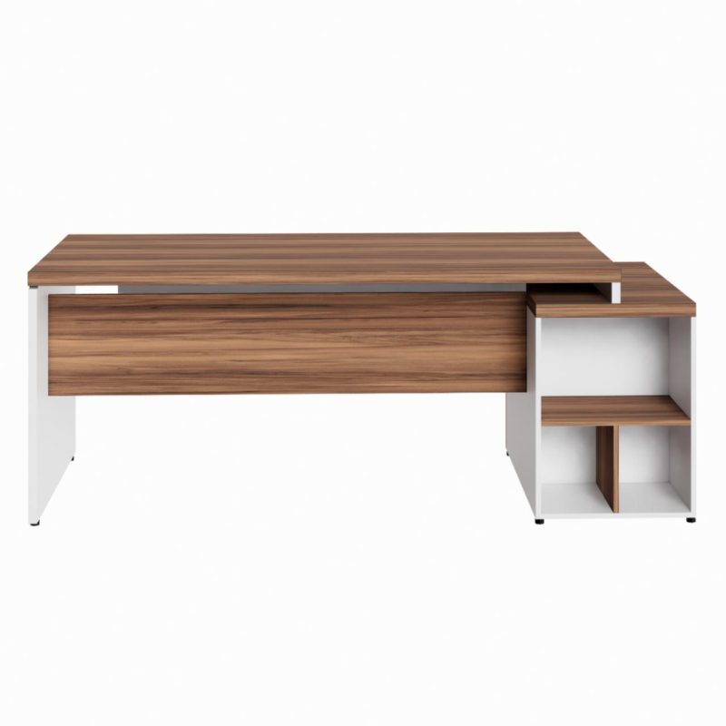 Mesa PEDESTAL RETA (03 Gav.) – 1,92X0,70m – WORKSTART – NOGAL SEVILHA/BRANCO- 34405 GSA MÓVEIS 5