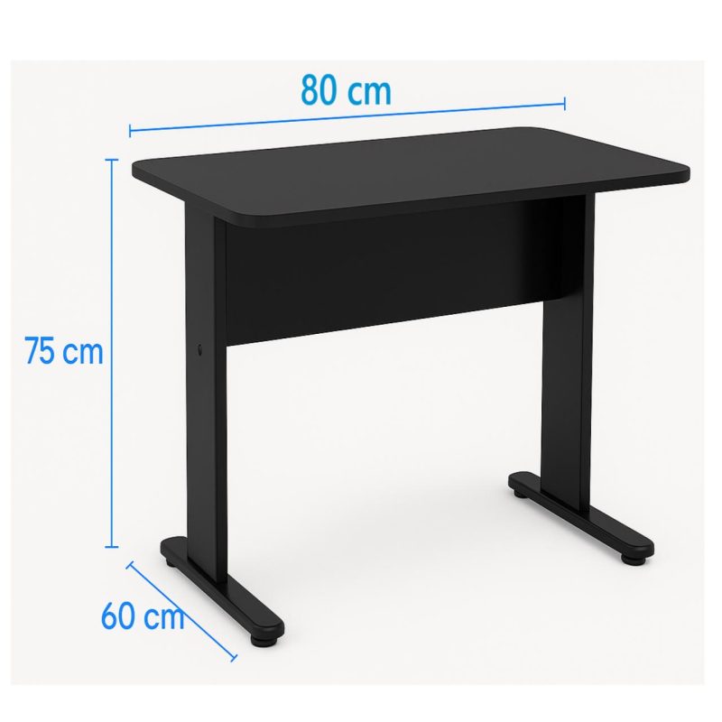 Mesa Escritório 0,80×0,60m – JOB – PRETO/PRETO – 43088 GSA MÓVEIS 5