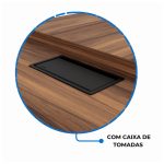 Mesa Escritório PRESIDENTE c/ Armário Pedestal – 1,82×1,80m – NOGAL SEVILHA/BRANCO – 34602 GSA MÓVEIS 17
