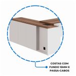 Mesa Escritório PRESIDENTE c/ Armário Pedestal – 1,82×1,80m – NOGAL SEVILHA/BRANCO – 34602 GSA MÓVEIS 16