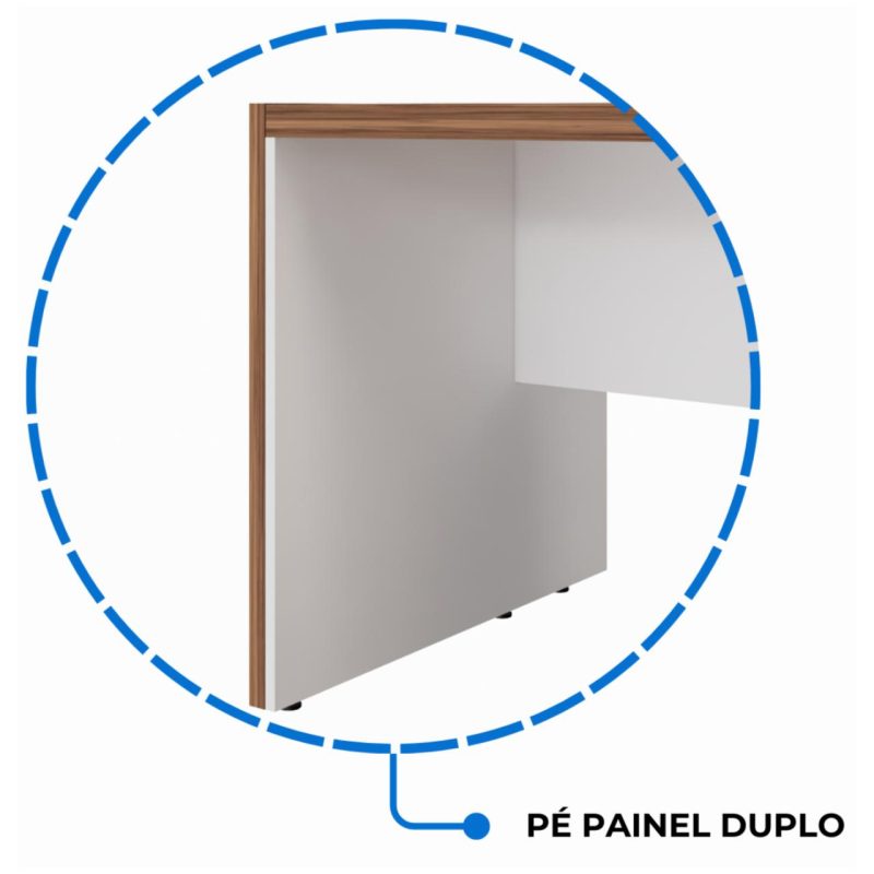 Mesa Escritório PRESIDENTE c/ Armário Pedestal – 1,82×1,80m – NOGAL SEVILHA/BRANCO – 34602 GSA MÓVEIS 7