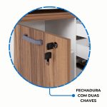 Armário Baixo 03 Gavetas e Porta (MISTO) – NOGAL SEVILHA/BRANCO – 34422 GSA MÓVEIS 13