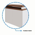 Armário Baixo 03 Gavetas e Porta (MISTO) – NOGAL SEVILHA/BRANCO – 34422 GSA MÓVEIS 14
